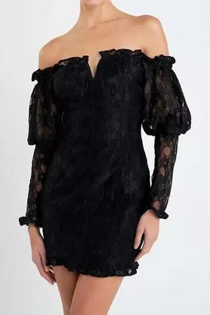 Endless Rose‎ Off the Shoulder Fitted Mini Dress Size Medium thumbnail 1