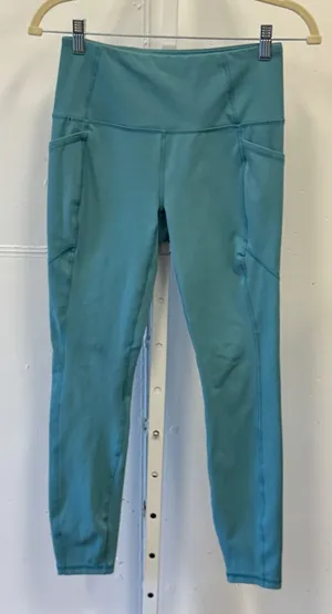 RBX Teal Blue High Waisted Activewear 7/8 Cropped Leggings with Pockets Small thumbnail 1