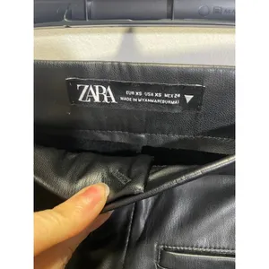 Zara Faux Leather Pants Womens XS‎ Black High Rise Flared Edgy Chic Trousers thumbnail 3