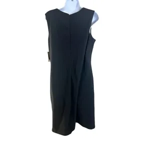 Taylor Womens Black White Scalloped Colorblock Sleeveless Sheath Dress Size 14 thumbnail 4