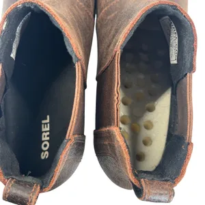 Sorel Joan of‎ Arctic Wedge II Chelsea Boot Leather Brown Burnt Henna Womens 7 thumbnail 3