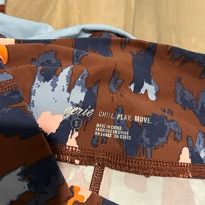 Aerie Chill Play Move Activewear Leggings‎ Leopard Cheetah brown blue small thumbnail 4