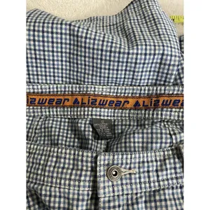Vintage Liz wear Women’s Shorts 12 High Waisted Blue Gingham Pleated thumbnail 4