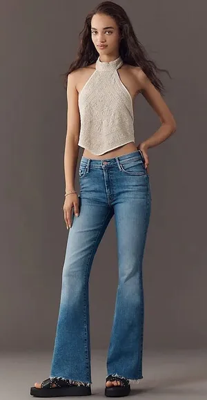 MOTHER The Weekender Not Rough Enough Flare Jeans 26 Raw Hem Sold Out Online thumbnail 1