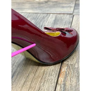 Juicy Couture Burgundy Patent Leather Bow Block Heel Pumps Made in Italy 5.5 M thumbnail 7
