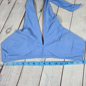 Aerie Real‎ Good Halter Bikini Swim Top Blue Size L thumbnail 8