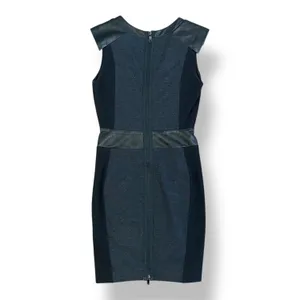 Revolve LaPina by David Helwani Black Knit & Lambskin Leather Mini Dress Size S‎ thumbnail 5