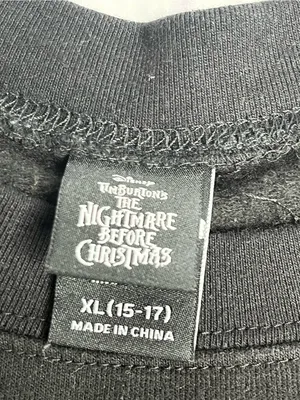 Disney Size XL Sweatshirt Nightmare Before Christmas Black Jack Skellington thumbnail 4