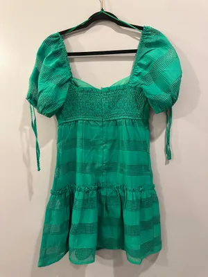 TCEC Green Tiered Textured Mini Dress thumbnail 6