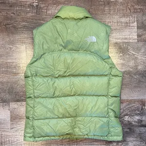 The North Face Women’s 550 Goose Down Green Vest Full Zip Size Small thumbnail 4