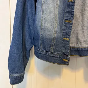 Between Us Womens Medium Wash Denim Jacket Blue Cotton Button Front Size L thumbnail 4
