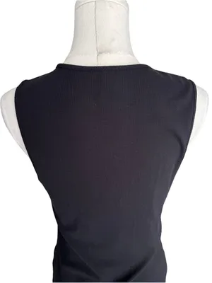 American Eagle - Soft & Sexy Ribbed Henley Bodysuit Black Sleeveless Sz L thumbnail 5
