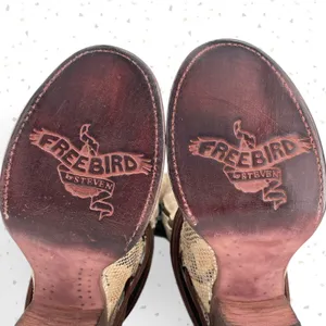 Freebird by Steven Coal White Snake Leather Lace Up Corset Heel Fall Boot Size 9 thumbnail 9
