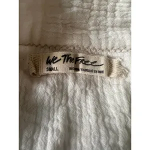 Free People Summer Daydream Buttondown Top in Ivory Size Small Gauze Oversized thumbnail 12