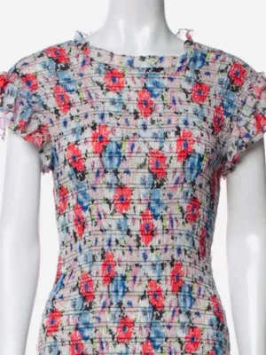Veronica Beard Cici Floral Smocked Mini Dress. Not Lined Size 2 NWOT thumbnail 6