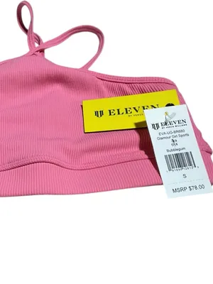 EleVen by Venus‎ Williams Pink Ribbed Double-Strap Sports Bra thumbnail 2