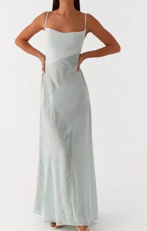 NWT PEPPERMAYO- Gabriana Maxi Dress Sage Size 8 thumbnail 1
