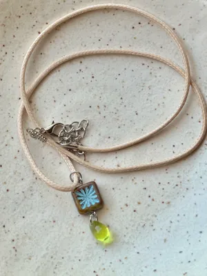 Handmade quality Czech glass beads chic fairy boho vintage retro style necklace🌿✨ thumbnail 5