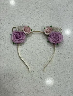 Floral cat ears headband Purple Size undefined thumbnail 1