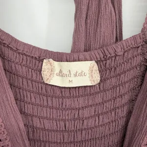 Altar'd State Boho Gauze Maxi Dress Empire Waist Lagenlook Mauve Flowy Medium‎ thumbnail 5