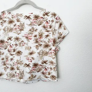 [Abercrombie & Fitch] Tropical Toile Print Sweetheart Neck Crop Top Size Large L thumbnail 9
