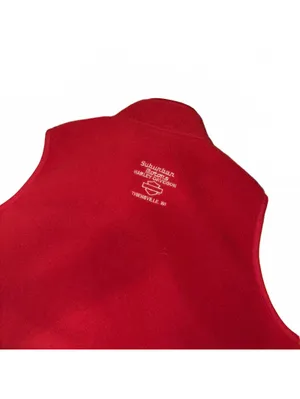 Harley-Davidson $80 Woman's Medium Embroidered Red Fleece Zip Front Vest thumbnail 4