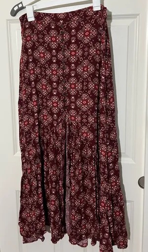Earthbound Long Boho Maxi Skirt With Front Slit And Buttons thumbnail 1