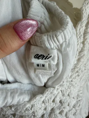 Aerie White Woven Textured Mini Sundress thumbnail 8