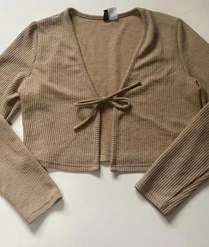 tie front shirt Tan Size L thumbnail 1
