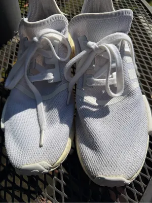 adidas Women’s Rare White Knit Sneakers with Metallic Bronze Accent thumbnail 4