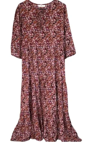 Like New NATURAL LIFE Floral Tiered Maxi Dress Size Medium thumbnail 1