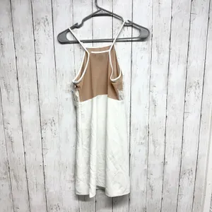 Style Stalker Dress Women Size Small White Tan Lace Detail Spaghetti Strap Mini‎ thumbnail 5