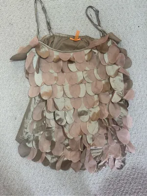 Brown Sequin Petal Camisole Tank Top Gold Size M thumbnail 2