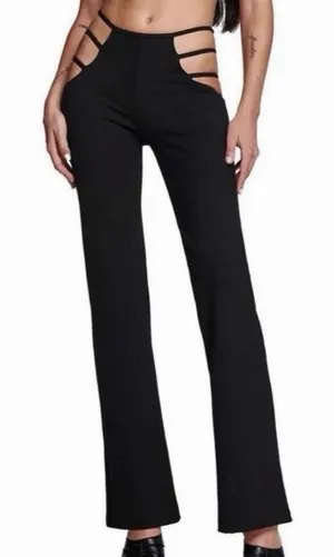 I.AM.GIA Lucid Pants Black Strappy Cutout Flare Y2K Festival XS thumbnail 1