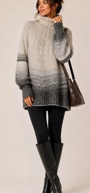 Anthropologie Mock Neck Sweater Oversized Cabin Western Boho Chic Winter thumbnail 1