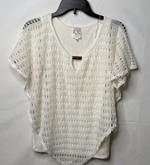 NAIF eyelet short wife butterfly sleeve top with longing sz L thumbnail 1