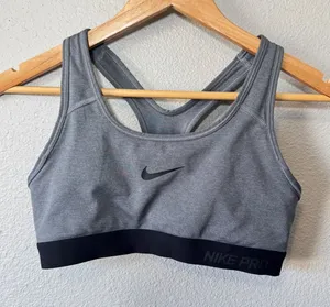 Nike‎ Pro Dri-Fit Medium Gray Racerback Sports Bra Size Small thumbnail 1