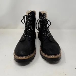 Universal Thread Black Combat Boots with Faux Fur Cuff - Size 11 thumbnail 5