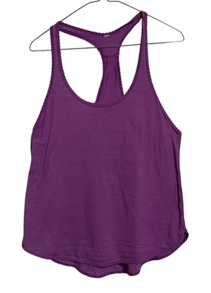 Lululemon Purple Striped Racerback Tank Top‎ Athletic Workout Women 4-6 thumbnail 1