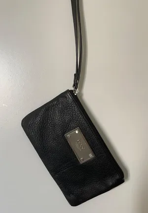 DKNY Black Leather Clutch thumbnail 2
