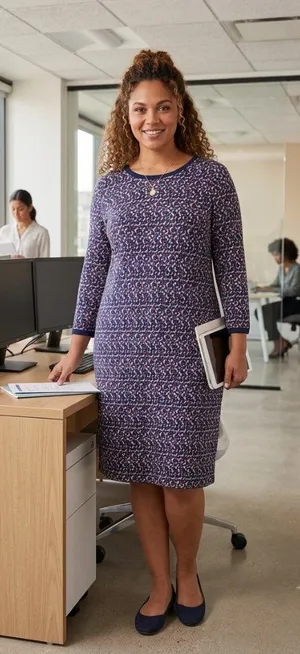 Lauren Ralph Lauren Midi Dress Blue Size 2X Preppy Party Career Vacation Plus thumbnail 1