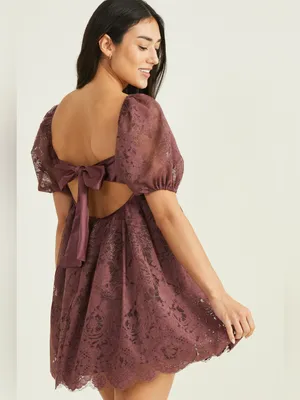 Altar’d State Vivika Lace Babydoll Mini Dress Size Small thumbnail 2
