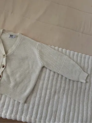 Princess Polly Cream Button-Front Ribbed Knit Cardigan thumbnail 4