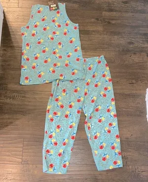 NWT Ready Set Bed Floral PJ Set Red Size L thumbnail 2