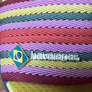 Havaianas Sandals Women's Sz 7.5 Multicolor Striped Slide Cruise Resort Poolside thumbnail 6