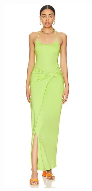 Superdown Brie Maxi Dress in Lime Medium thumbnail 1