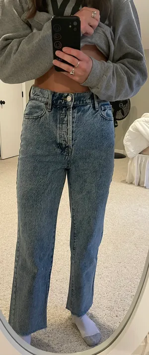 pacing high rise straight jeans thumbnail 4