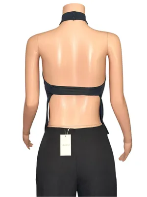 KOOKAÏ Kaye Halter Open Back Top, Blueberry, FR36/US4 thumbnail 7