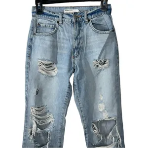 Garage 100% Cotton High Rise Boyfriend Jeans Sz 23 Vintage Fit Distressed Denim thumbnail 4