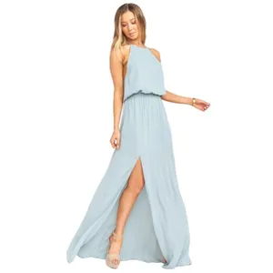 Show Me Your Mumu Bridesmaid Heather Halter Dress‎ in Silver Sage Crisp Size L thumbnail 2